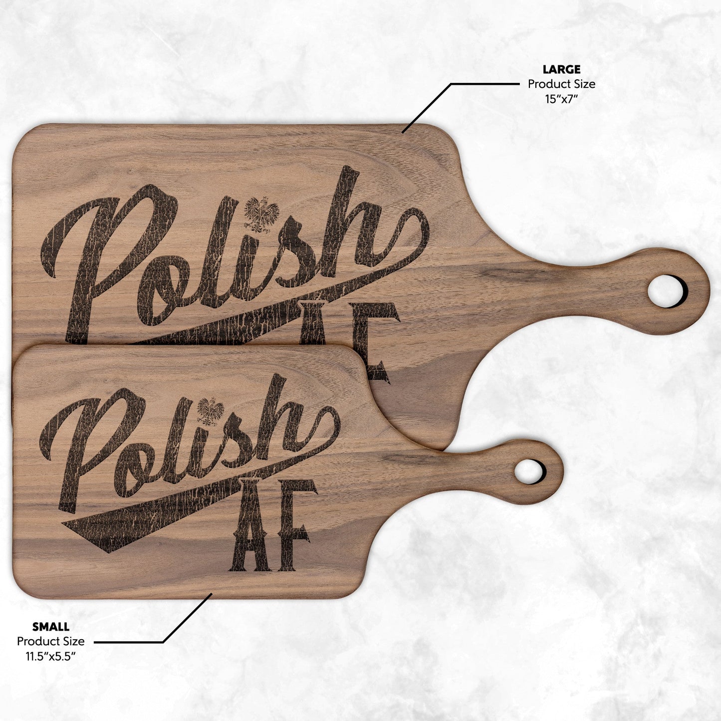 Polish AF Hardwood Paddle Cutting Board