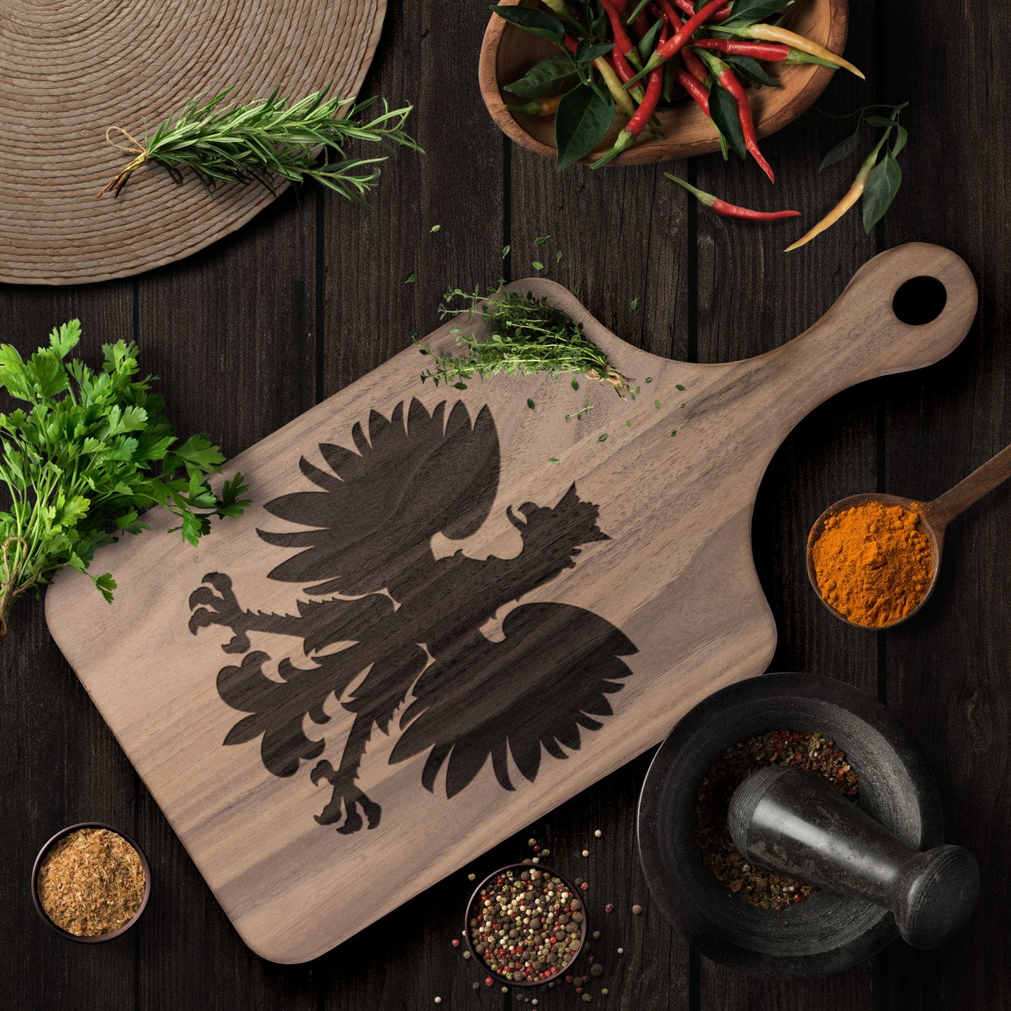 Polish Eagle Hardwood Paddle Cutting Board