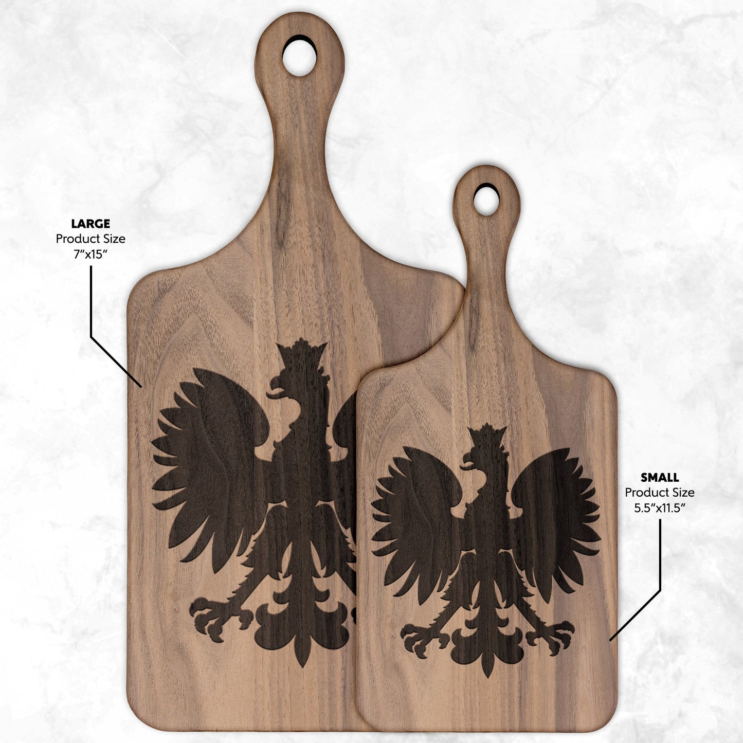 Polish Eagle Hardwood Paddle Cutting Board