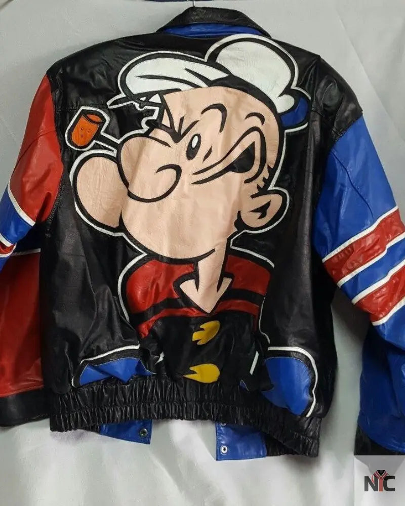 Popeye The Sailor Man Leather Jacket