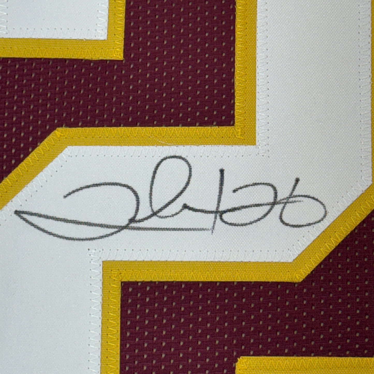 Framed Autographed/Signed Clinton Portis 35x39 Washington Burgundy Football Jersey Beckett BAS COA