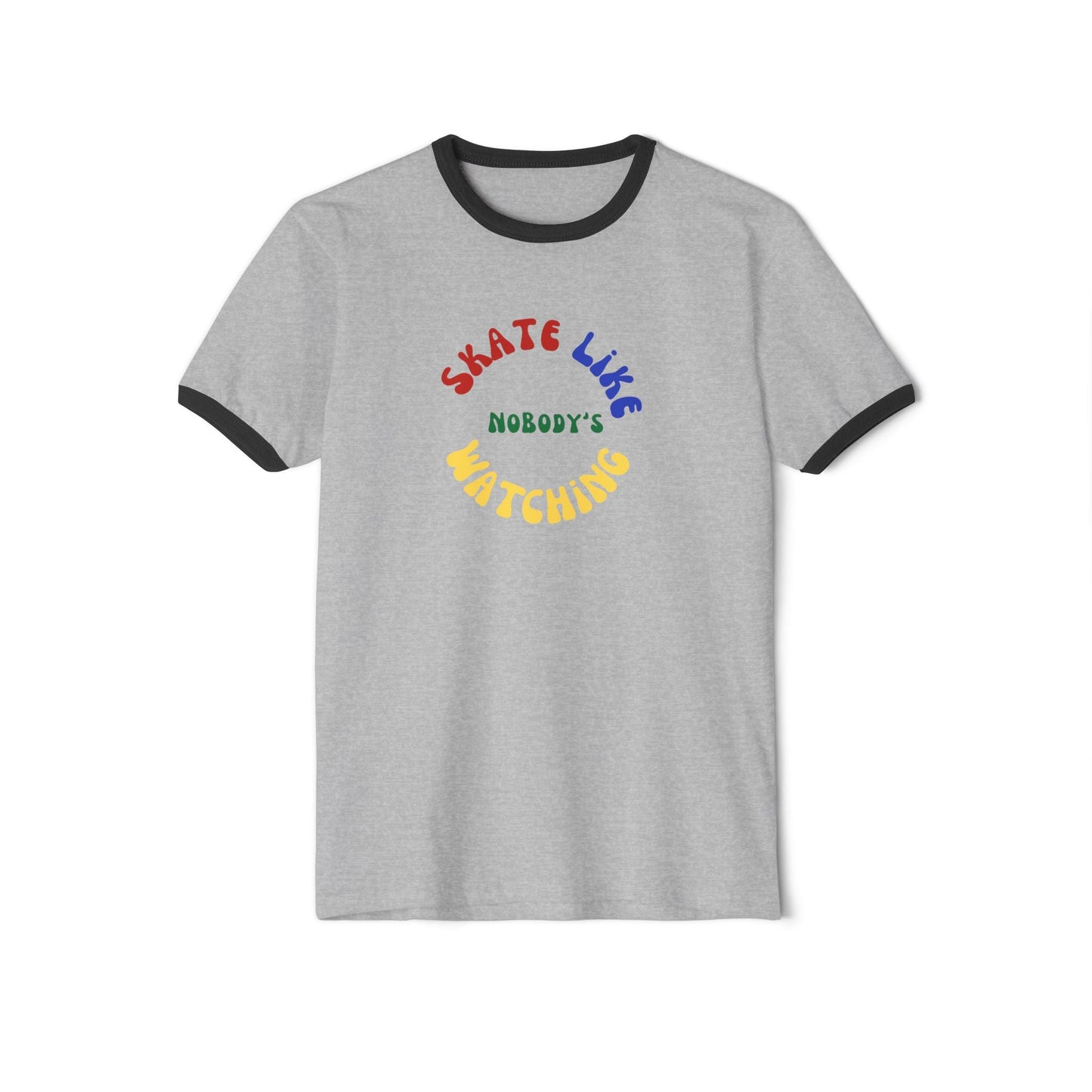 Primary Skate Like Nobody's Watching Unisex Cotton Ringer T-Shirt