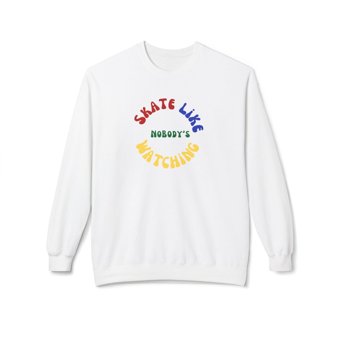 Primary Skate Like Nobody's Watching Unisex Fleece Crewneck Sweatshirt