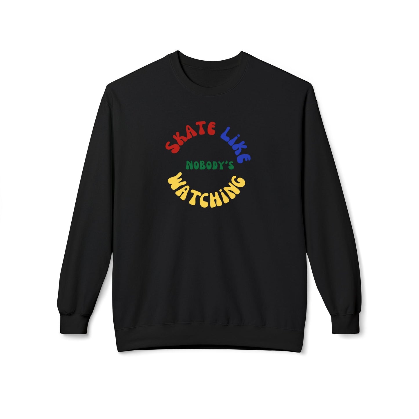 Primary Skate Like Nobody's Watching Unisex Fleece Crewneck Sweatshirt