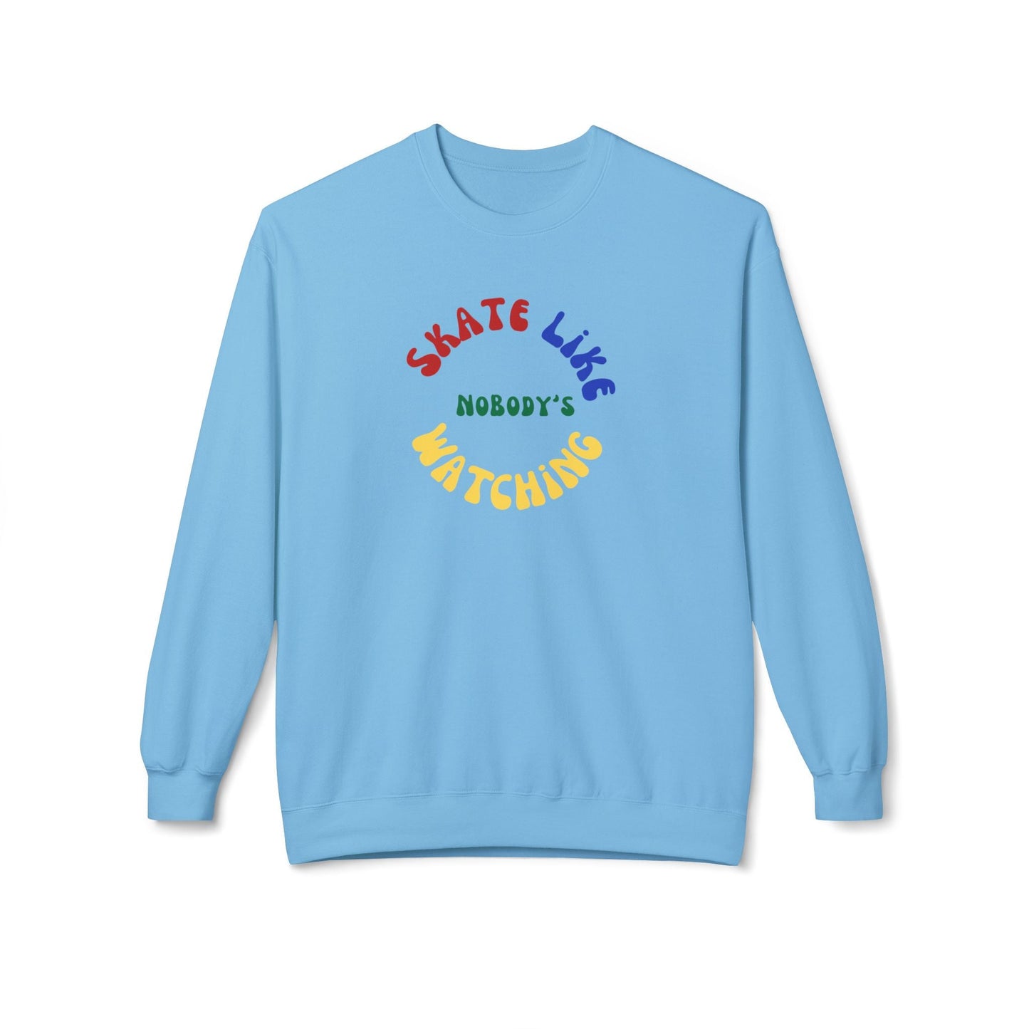 Primary Skate Like Nobody's Watching Unisex Fleece Crewneck Sweatshirt