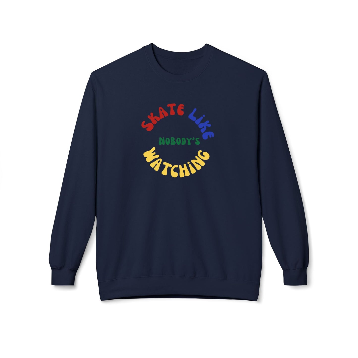 Primary Skate Like Nobody's Watching Unisex Fleece Crewneck Sweatshirt
