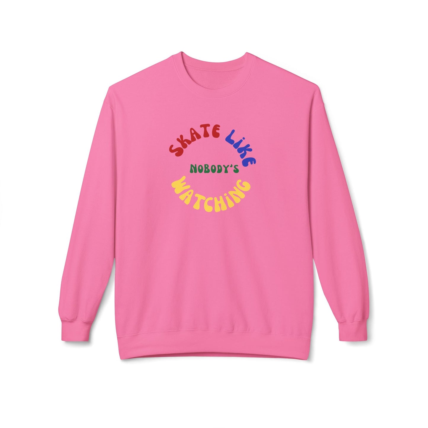 Primary Skate Like Nobody's Watching Unisex Fleece Crewneck Sweatshirt