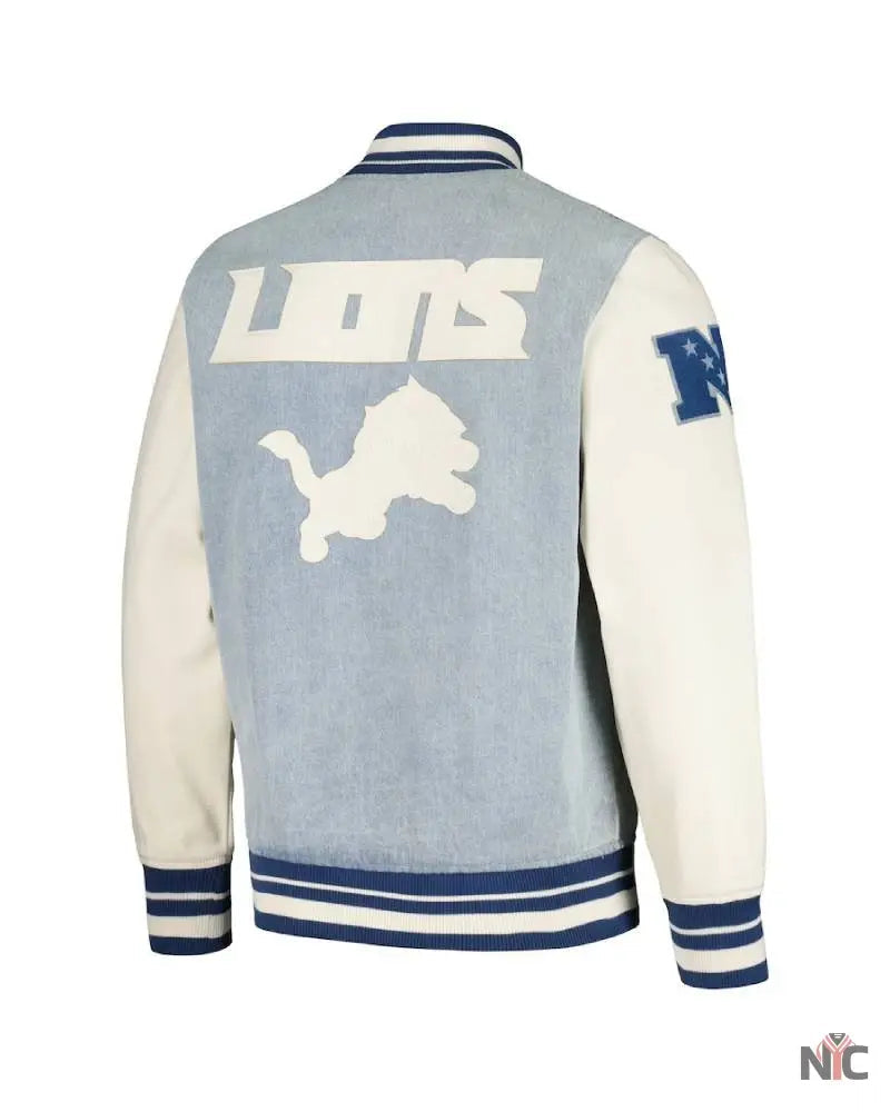 Pro Standard Denim Detroit Lions Varsity Blues Jacket