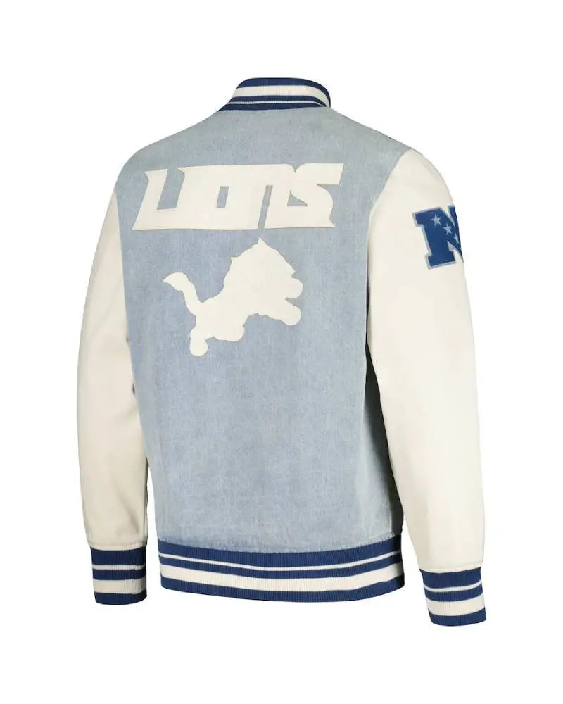 Pro Standard Denim Detroit Lions Varsity Blues Jacket