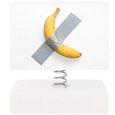 Banana Duct-Taped to a Wall Bobble