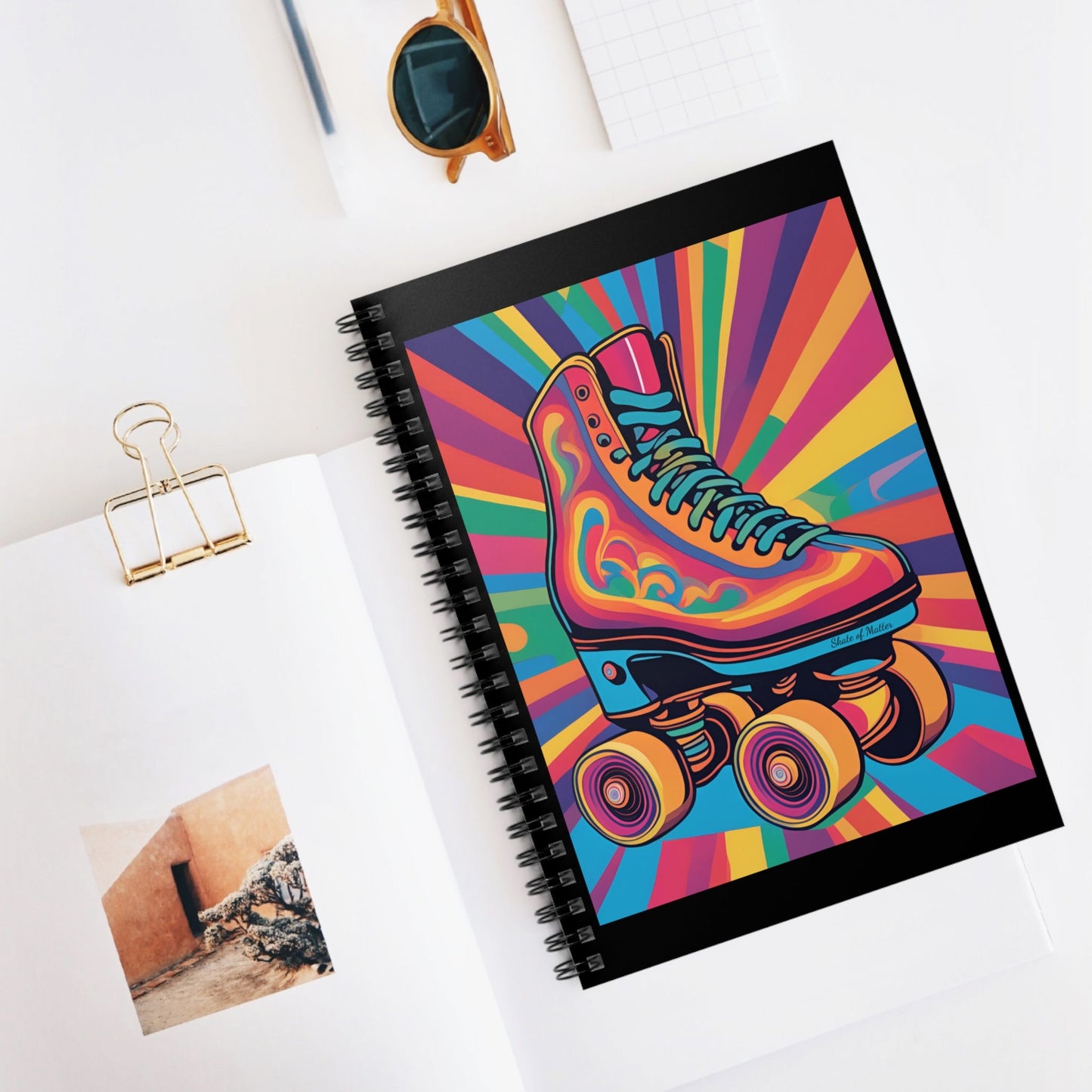 Psychedelic Roller Skate Spiral Notebook - Ruled Line