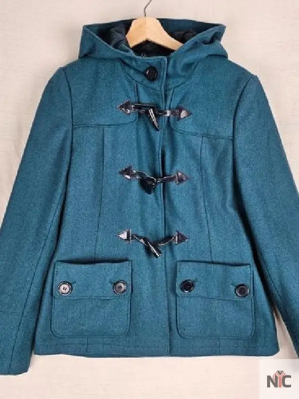 Pushers S01 Rosie Jones Teal Toggle Coat