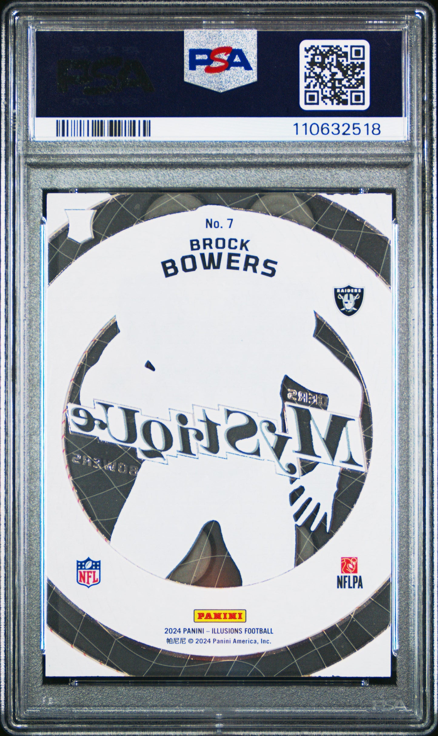 Graded 2024 Panini Illusions Brock Bowers #7 Mystique Rookie RC Football Card PSA 10 Gem Mint