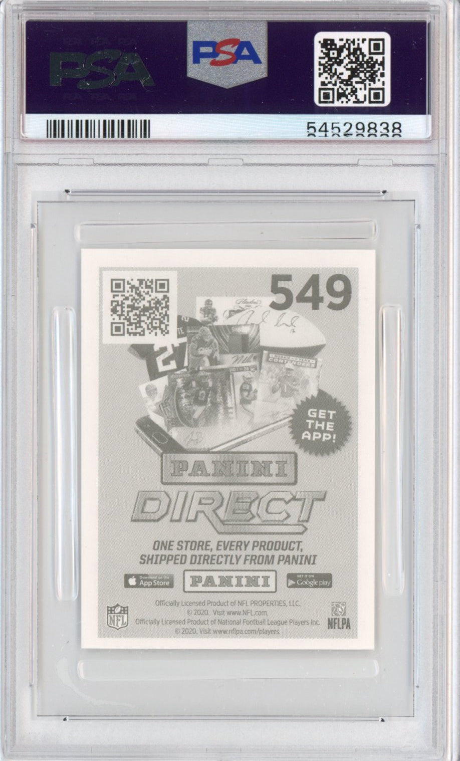 Graded 2020 Panini Stickers Joe Burrow #549 Rookie RC Football Card PSA 9 Mint