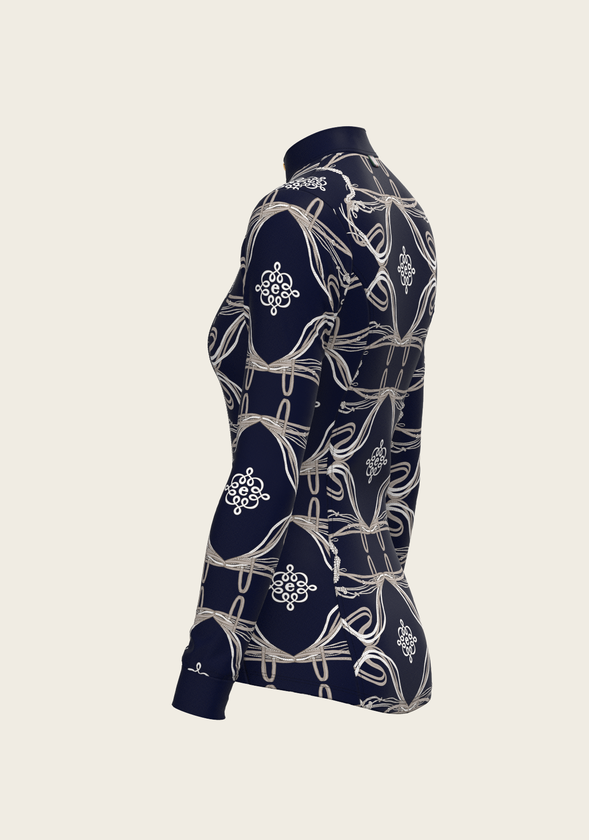 Roped Bridles on Navy Quarter Zip Sun Shirt