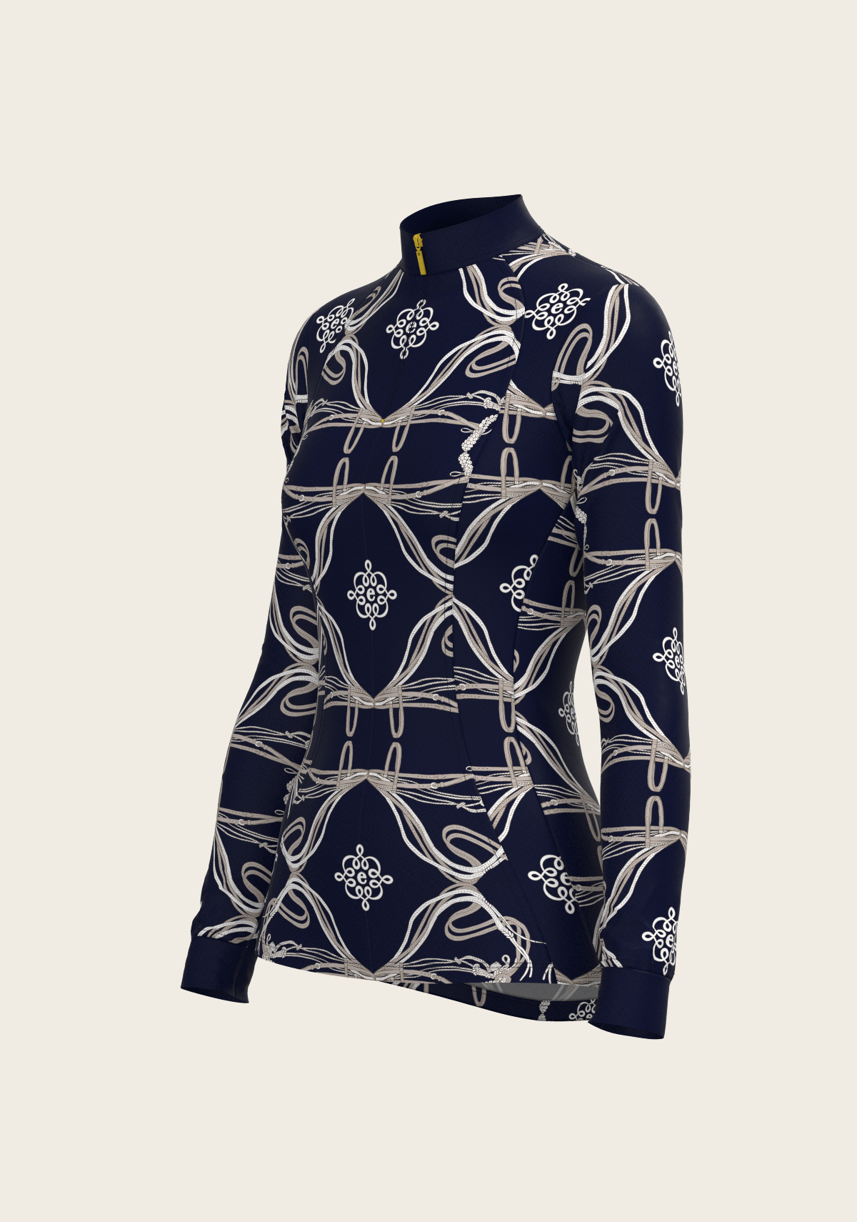 Roped Bridles on Navy Quarter Zip Sun Shirt