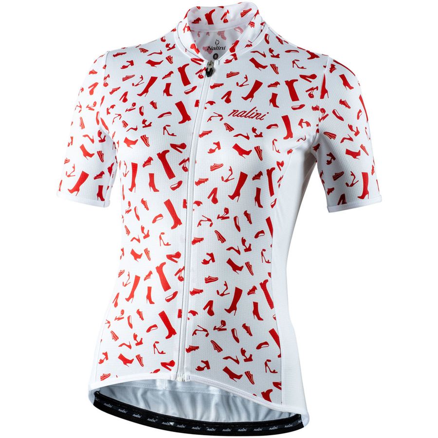 Nalini Women's Red Shoes Cycling Jersey (White with Red Shoes) S, M
