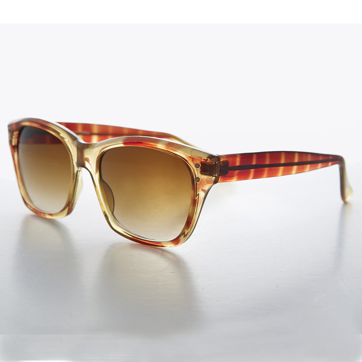 Gold Tortoiseshell Classic Square Vintage Sunglass - Rex