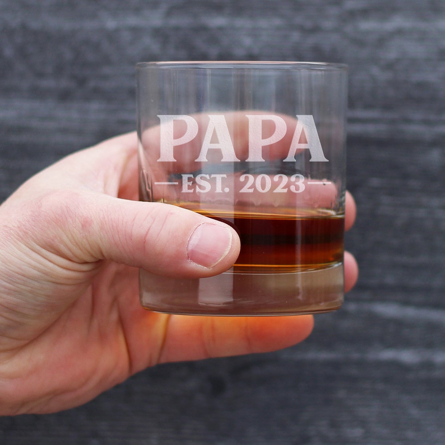 Papa Est. 2023 - Bold - 10 Ounce Rocks Glass