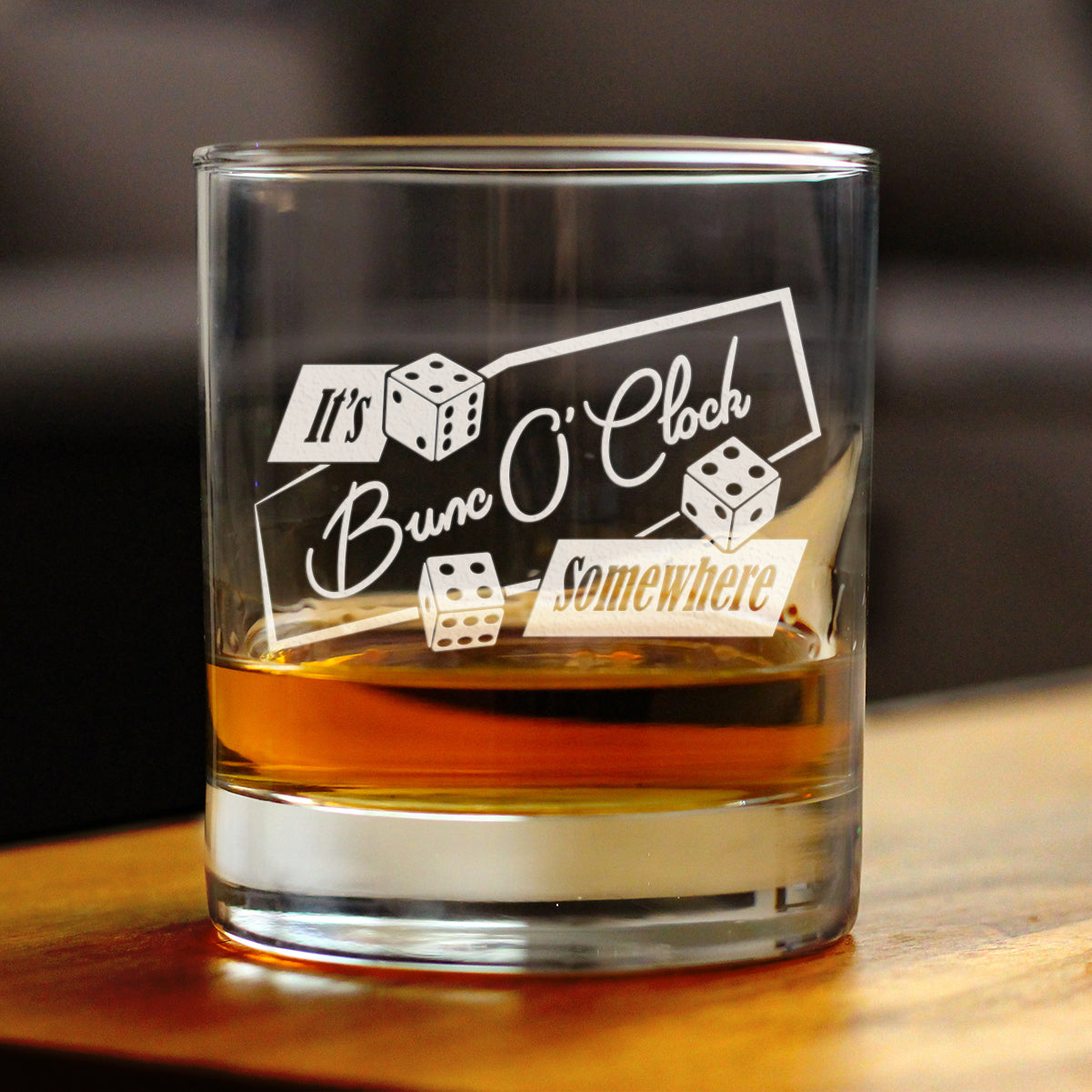 BuncO 'Clock Somewhere Rocks Glass - Bunco Decor and Bunco Gifts for Women - 10.25 Oz Glasses
