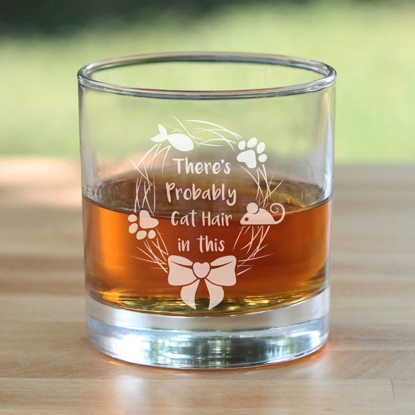 Probably Cat Hair In This - Whiskey Rocks Glass - Funny Cat Gifts for Women & Men - 10.25 oz Glasses