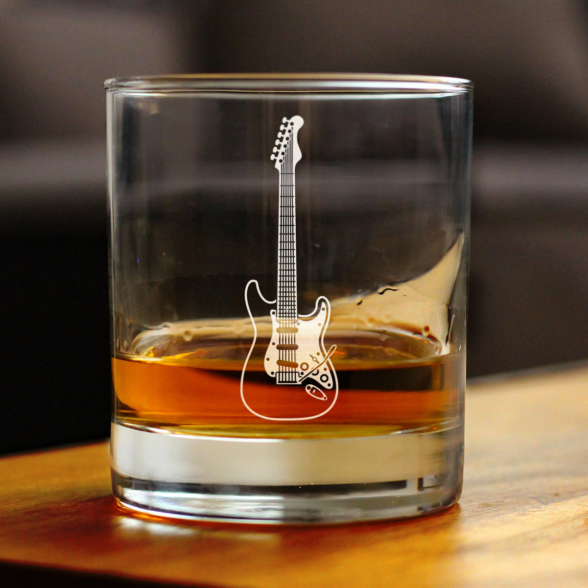 Electric Guitar Rocks Glass - Music Gifts for Guitar Players, Teachers and Musical Accessories for Musicians that Play Guitar - 10.25 Oz Glasses