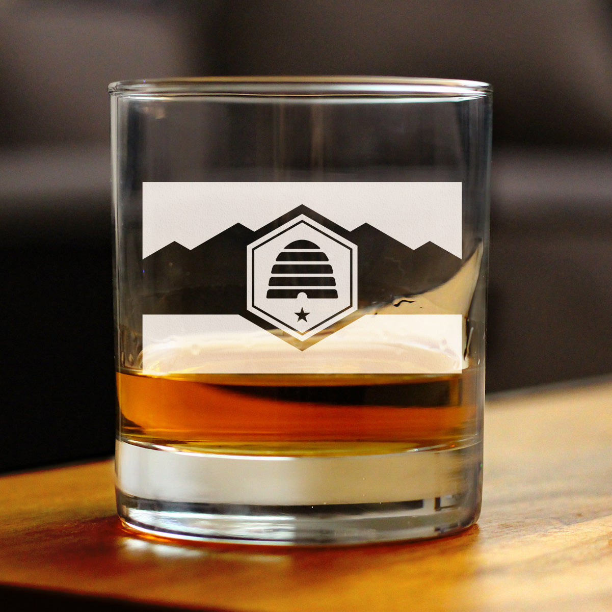 Utah Flag Whiskey Rocks Glass - State Themed Drinking Decor and Gifts for Utahn Women & Men - 10.25 Oz Whisky Tumbler Glasses (Copy)