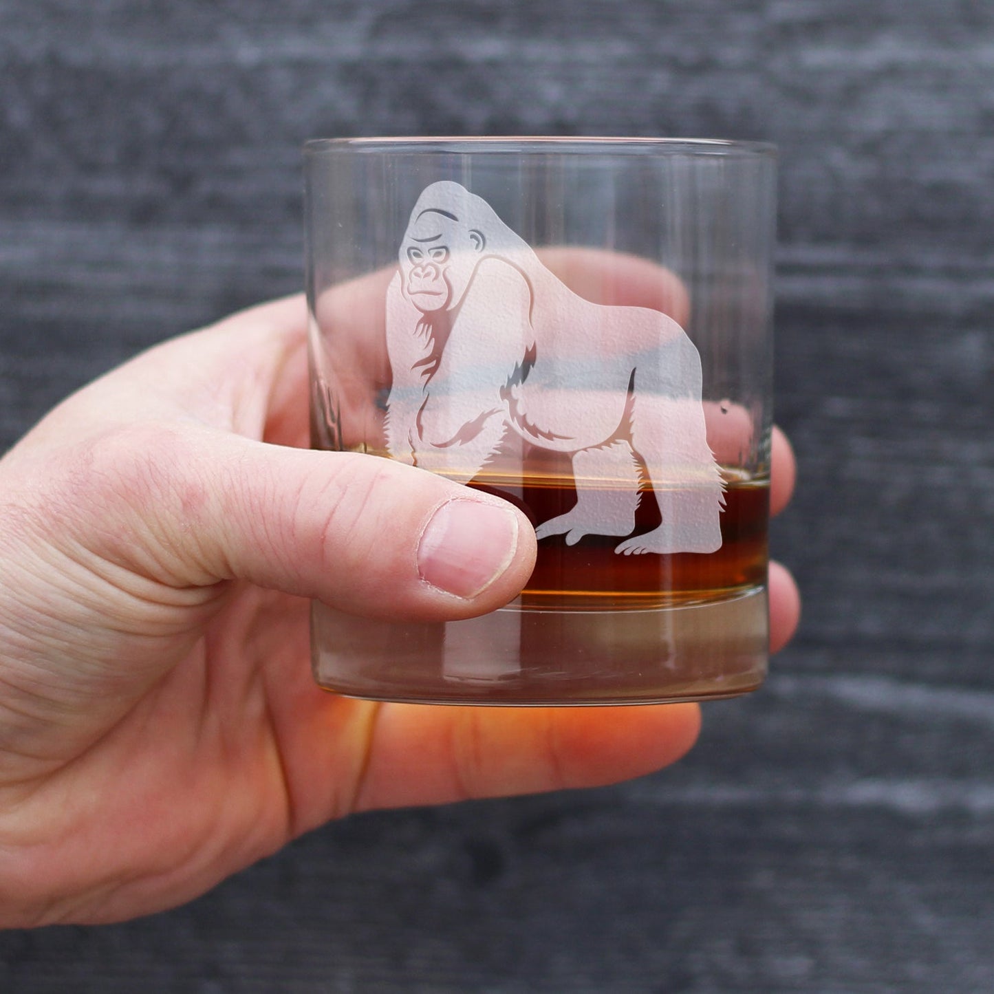 Gorilla Rocks Glass - Fun Wild Animal Themed Decor and Gifts for Lovers of Apes and Monkeys - 10.25 Oz Glasses