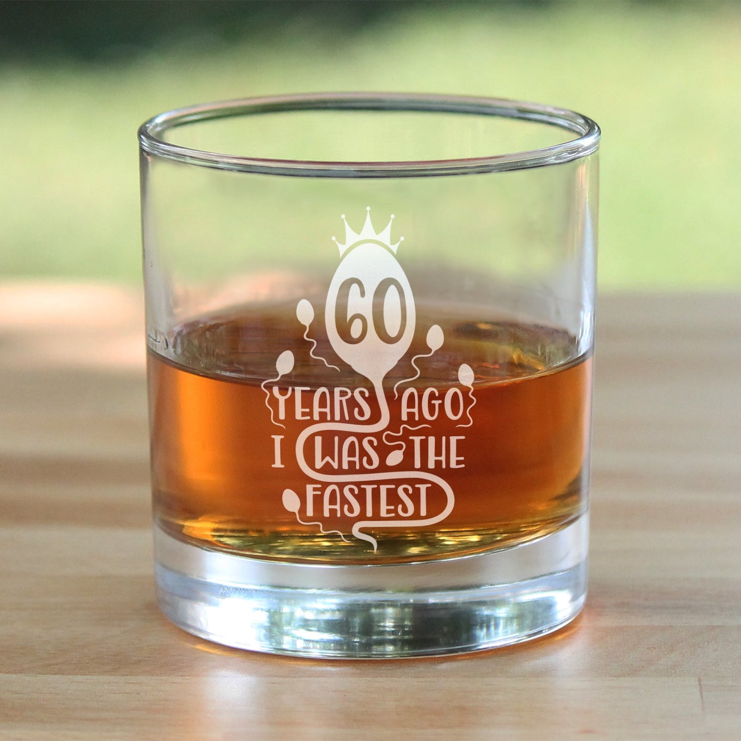 60 Years Ago I Was the Fastest - Whiskey Rocks Glass Gift - Funny 60th Birthday Gifts for Women and Men Turning 60 - 10.25 oz Glasses