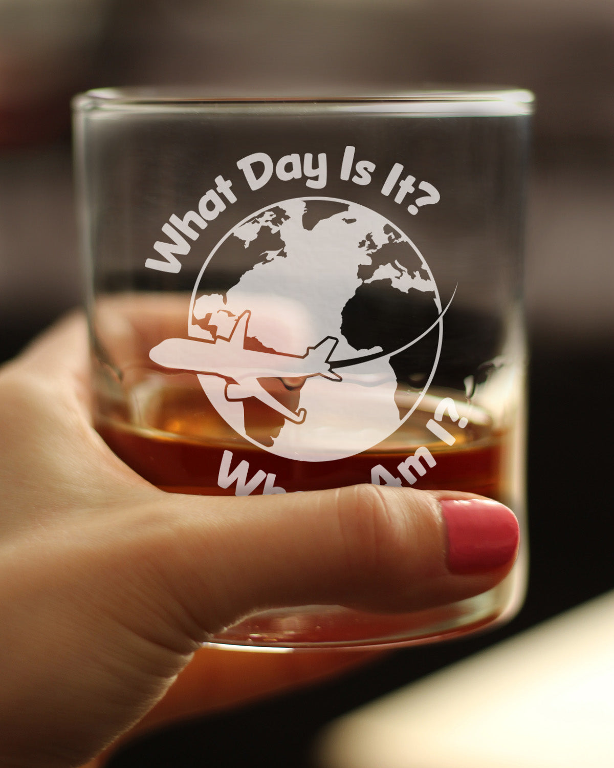 What Day Is It - Whiskey Rocks Glass - Funny Flight Attendant Gifts for Flight Attendants & Pilots - 10.25 oz Glasses