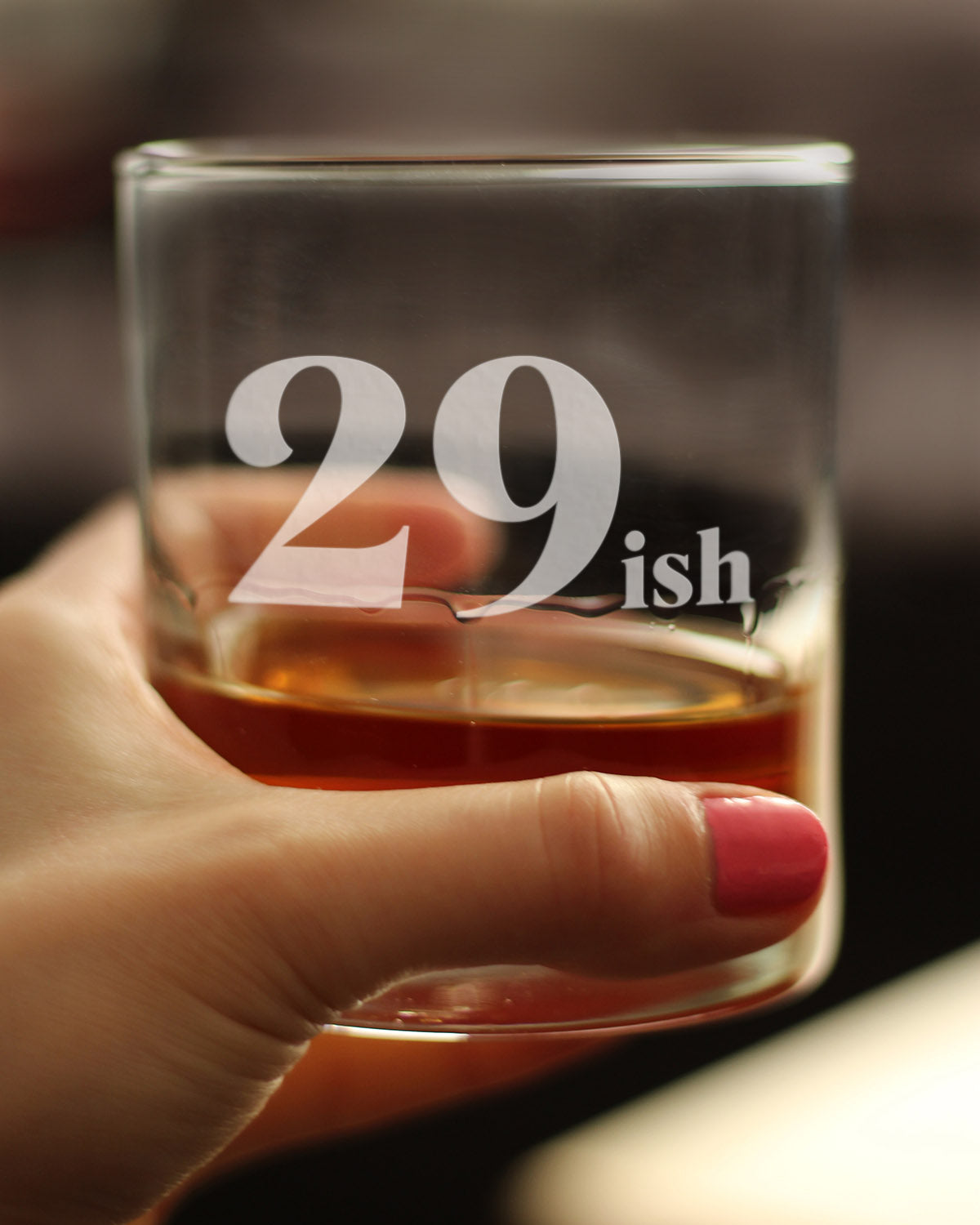 29ish - Funny 30th Birthday Whiskey Rocks Glass Gifts for Men & Women Turning 30 - Fun Whisky Drinking Tumbler