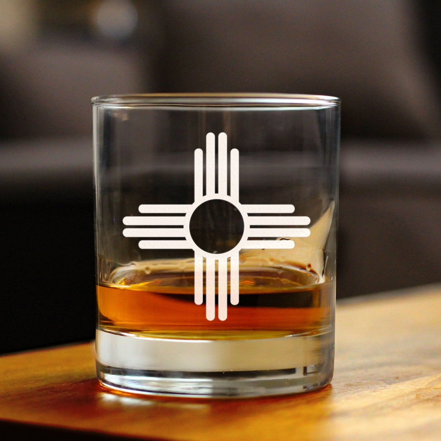 New Mexico Flag Whiskey Rocks Glass - State Themed Drinking Decor and Gifts for New Mexican Women & Men - 10.25 Oz Whiskey Tumbler Glasses