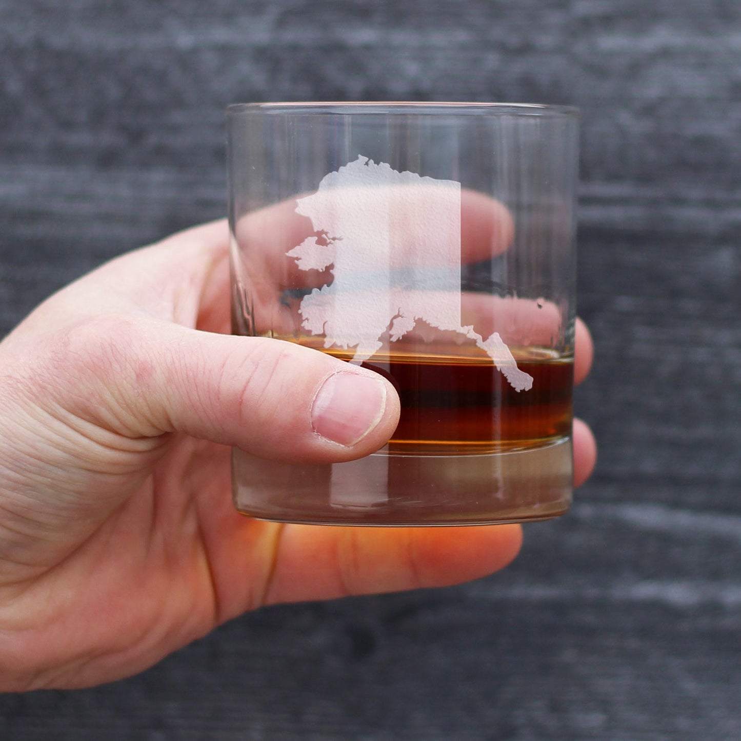 Alaska State Outline Whiskey Rocks Glass - State Themed Drinking Decor and Gifts for Alaskan Women & Men - 10.25 Oz Whisky Tumbler Glasses