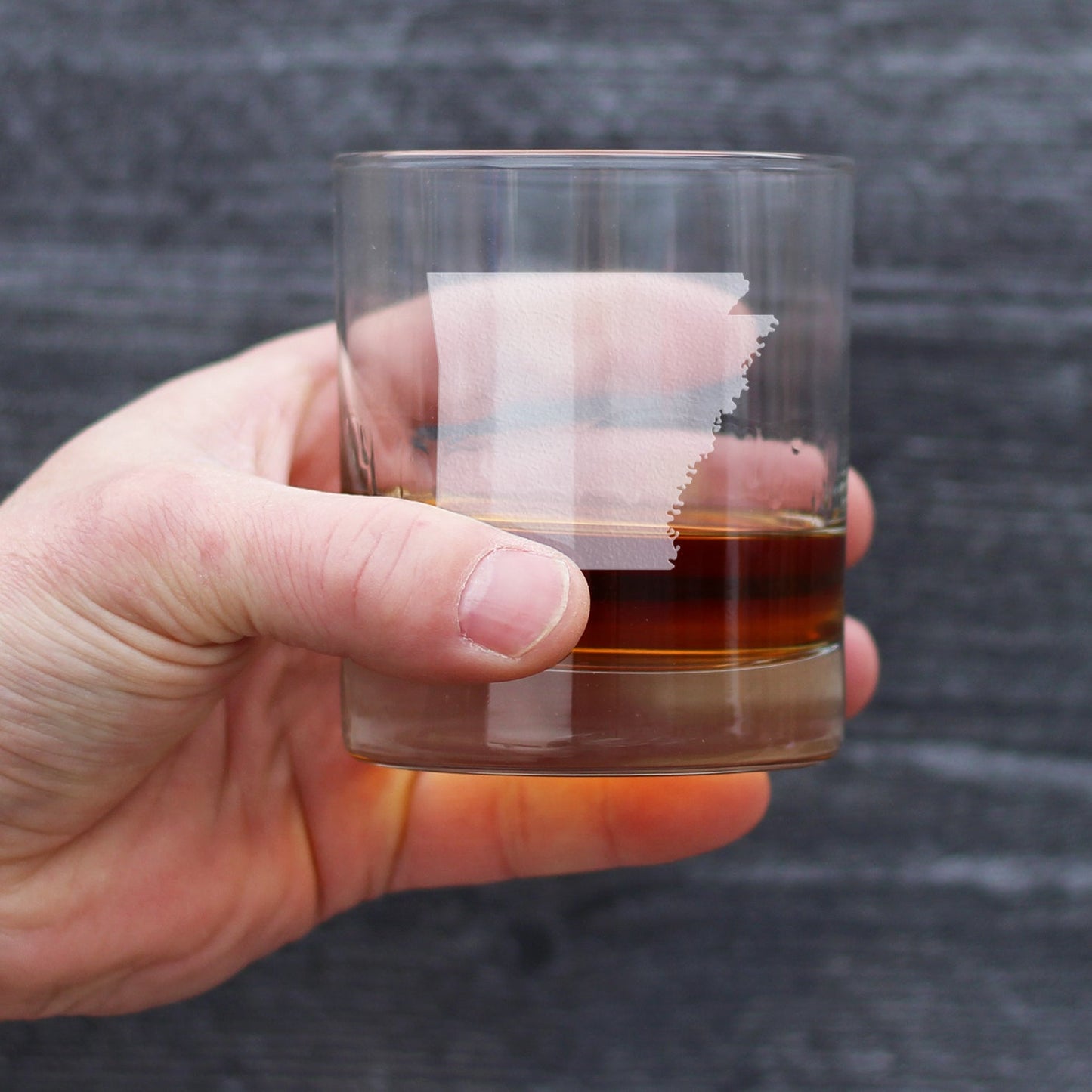 Arkansas State Outline Whiskey Rocks Glass - State Themed Drinking Decor and Gifts for Arkansans & Arkansawyer Women & Men - 10.25 Oz Whisky Tumbler Glasses
