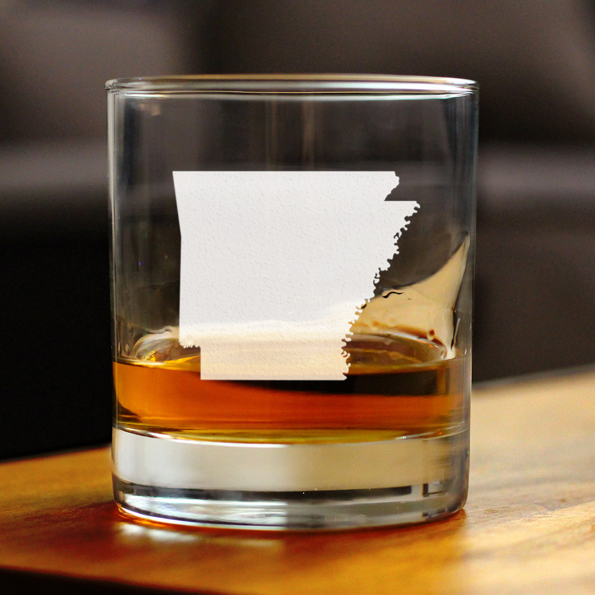 Arkansas State Outline Whiskey Rocks Glass - State Themed Drinking Decor and Gifts for Arkansans & Arkansawyer Women & Men - 10.25 Oz Whisky Tumbler Glasses