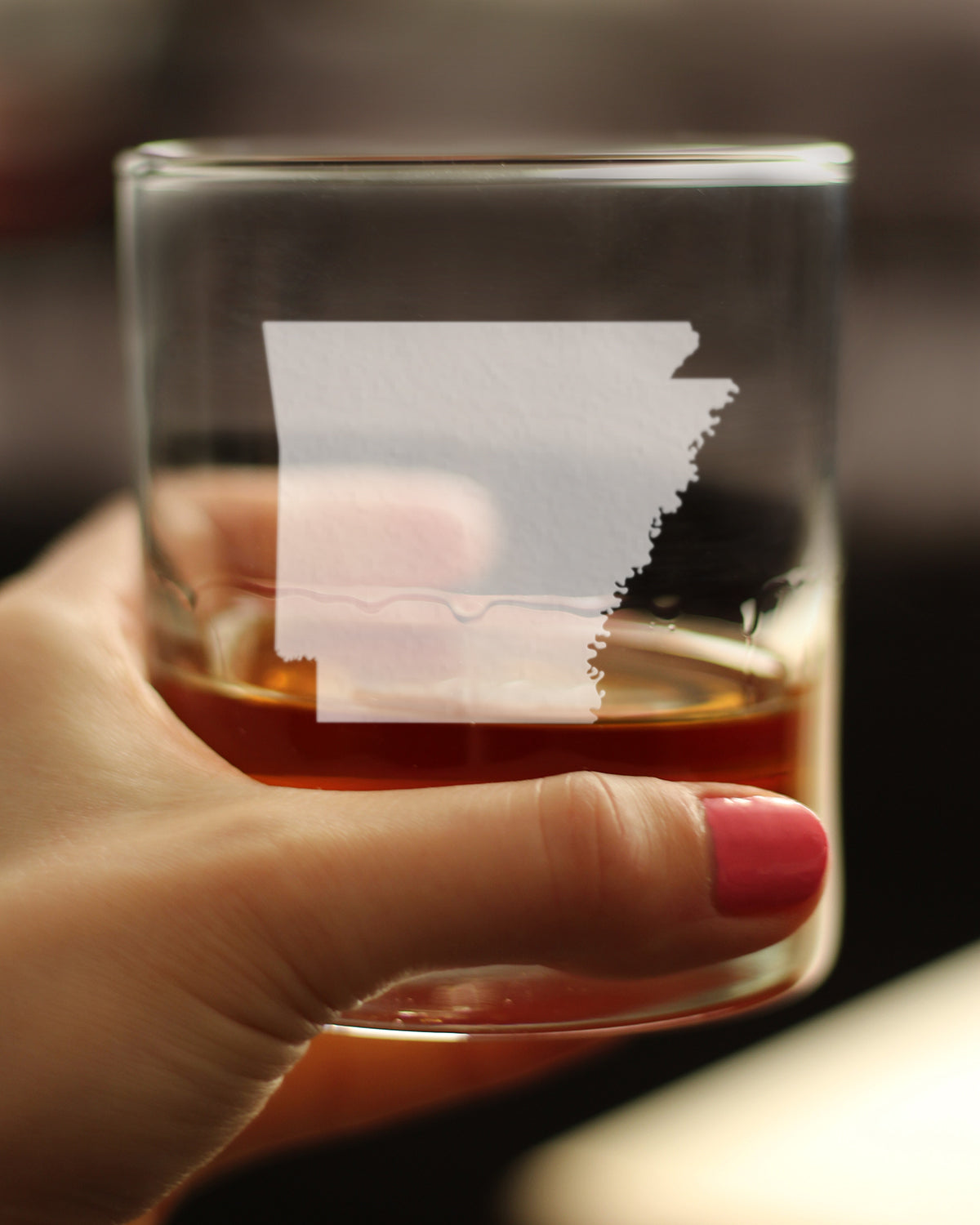 Arkansas State Outline Whiskey Rocks Glass - State Themed Drinking Decor and Gifts for Arkansans & Arkansawyer Women & Men - 10.25 Oz Whisky Tumbler Glasses