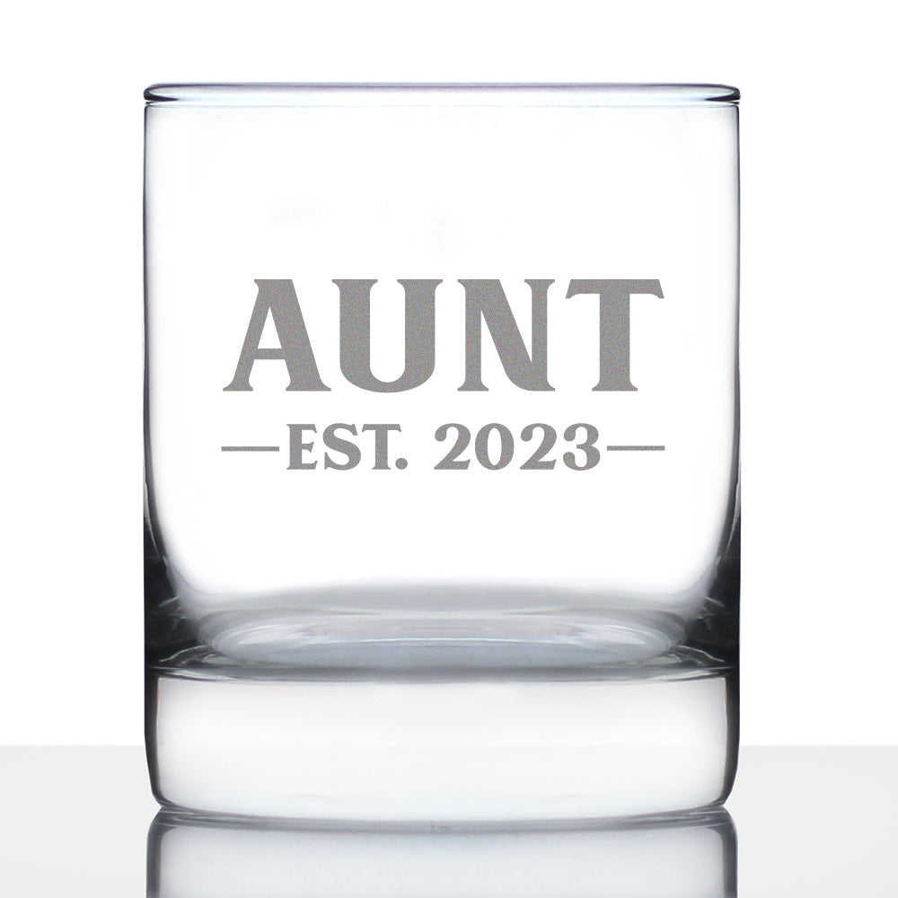 Aunt Est. 2023 - Bold - 10 Ounce Rocks Glass