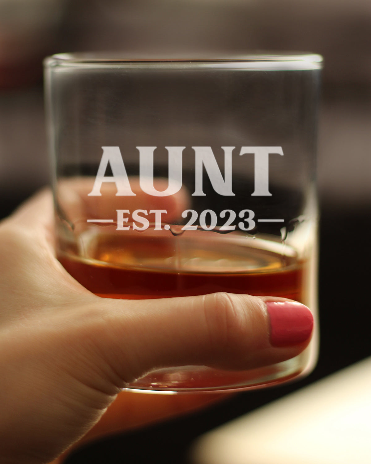 Aunt Est. 2023 - Bold - 10 Ounce Rocks Glass