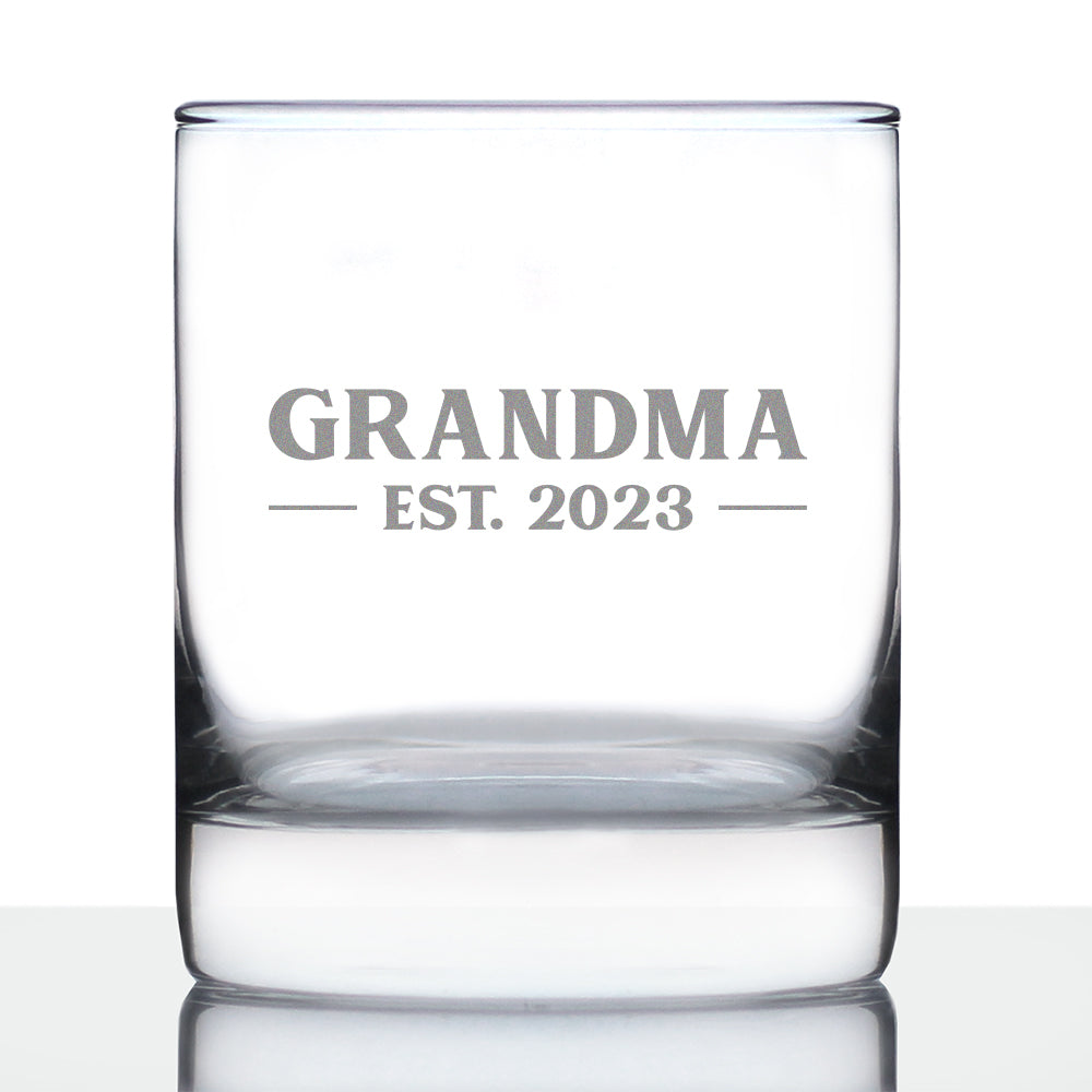 Grandma Est. 2023 - Bold - 10 Ounce Rocks Glass