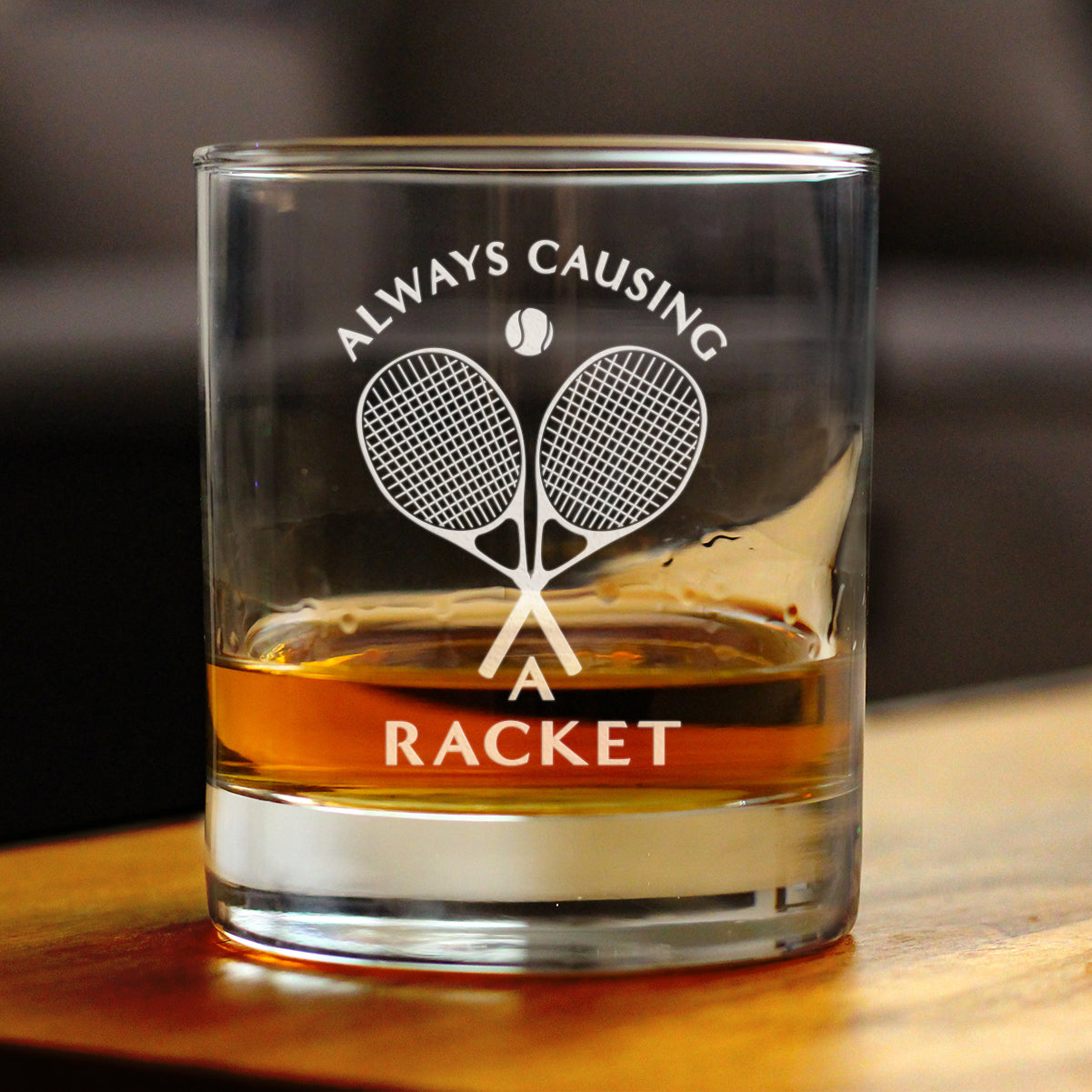 Causing a Racket - 10 Ounce Rocks Glass