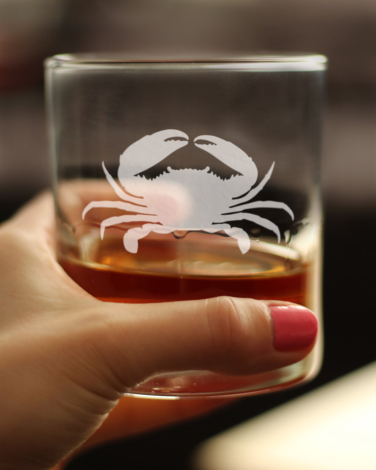 Crab - Cute Nautical Theme Gifts for Beach House - 10 Ounce Rocks Glass