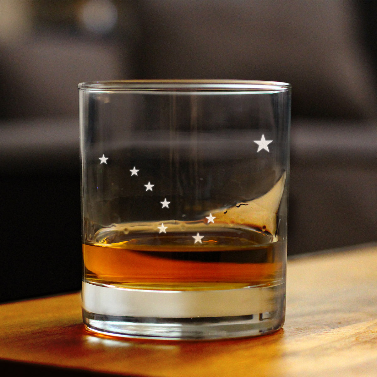 Alaska Flag Whiskey Rocks Glass - State Themed Drinking Decor and Gifts for Alaskan Women & Men - 10.25 Oz Whisky Tumbler Glasses