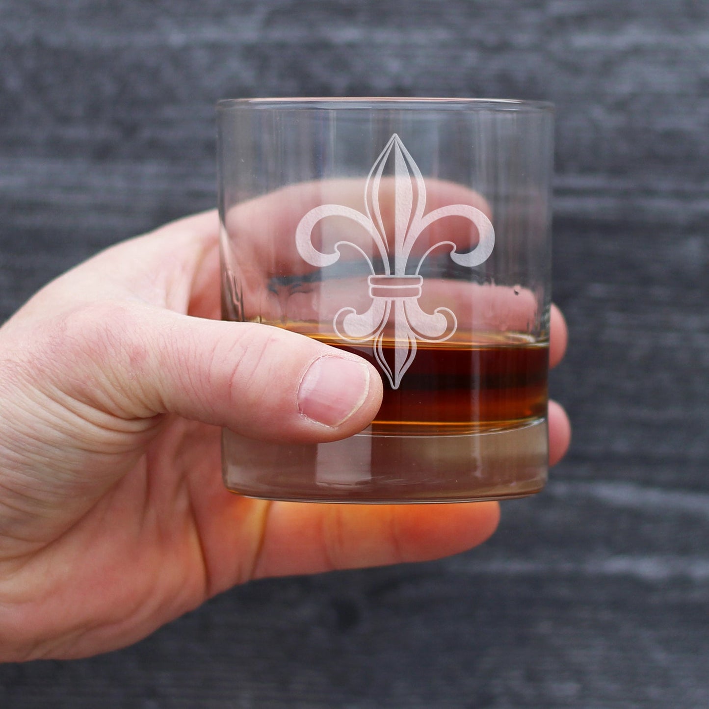 Fleur de Lis Rocks Glass - French Fleur de Lis Decor and Gifts - 10.25 Oz Glasses