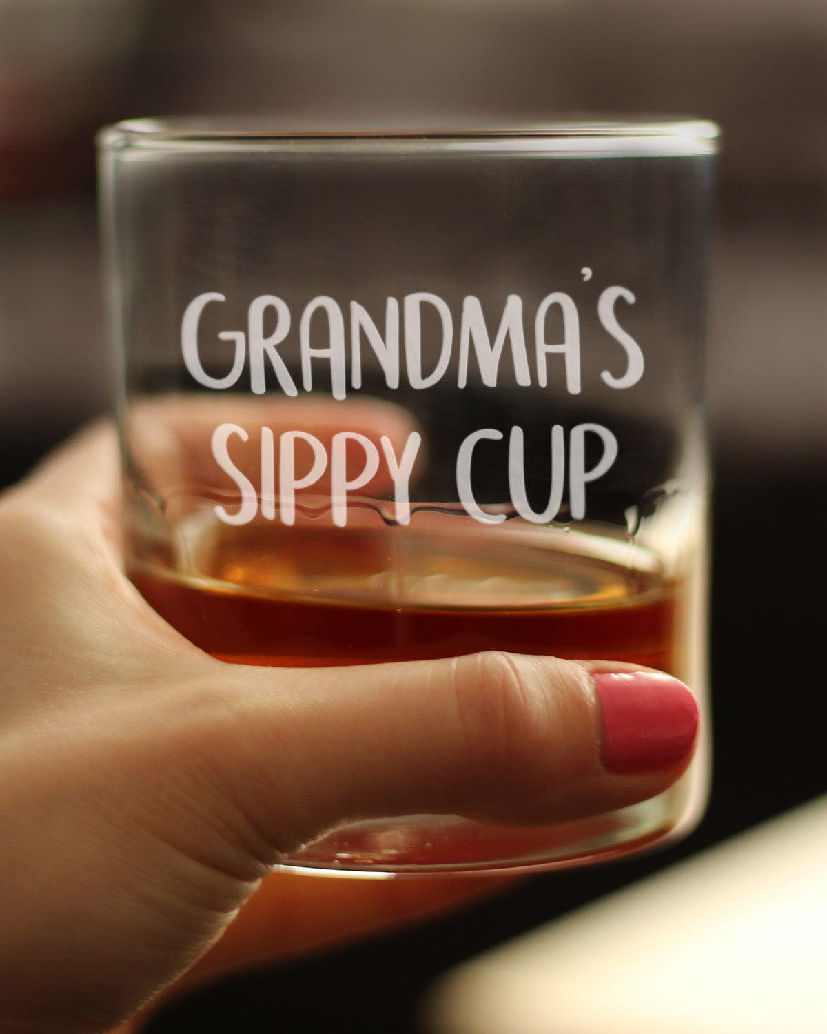 Grandma's Sippy Cup - Unique Whiskey Rocks Glass for Grandmothers - Cute Grandparents Themed Gifts - 10.25 Oz