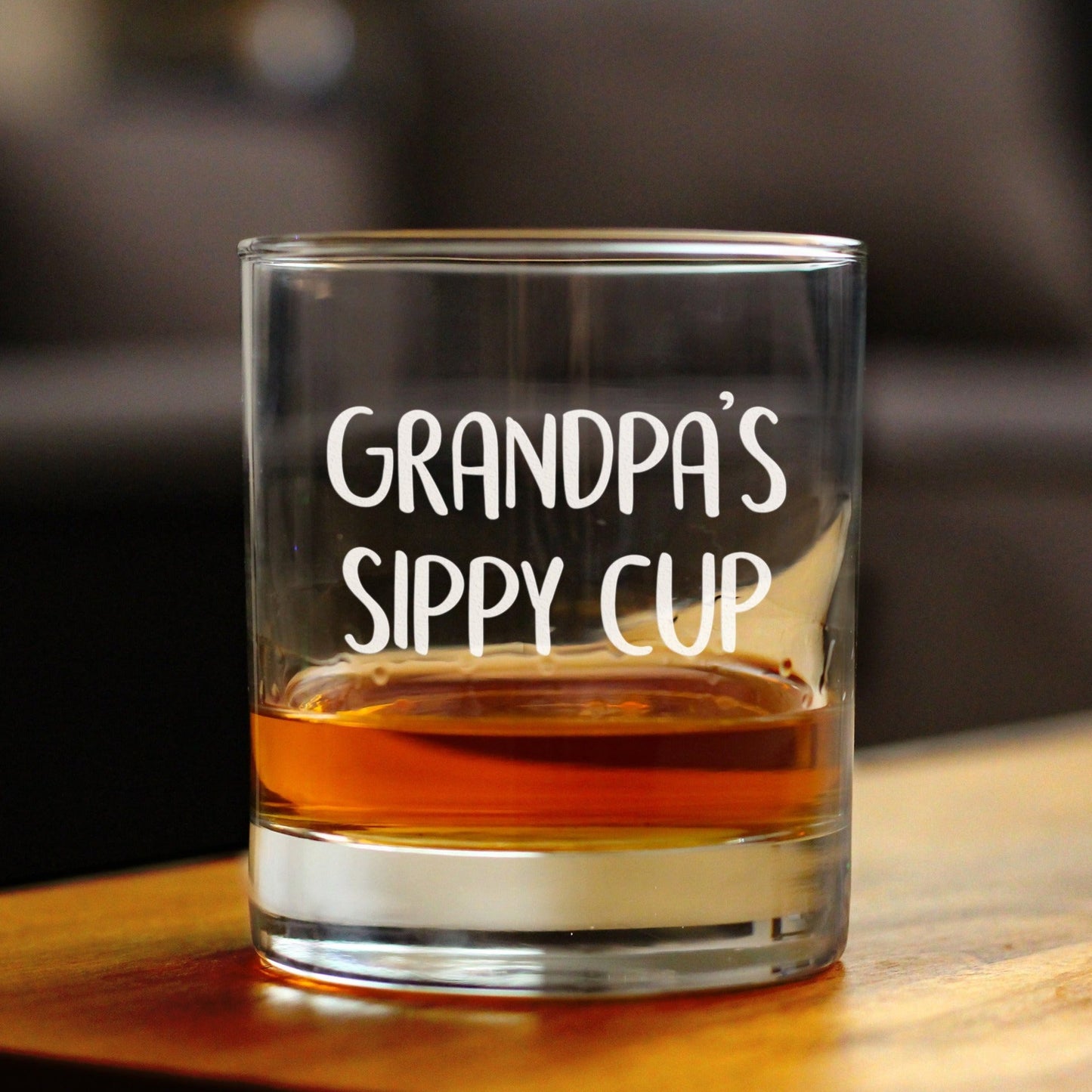 Grandpa's Sippy Cup - Unique Whiskey Rocks Glass for Grandfathers - Cute Grandparents Themed Gifts - 10.25 Oz