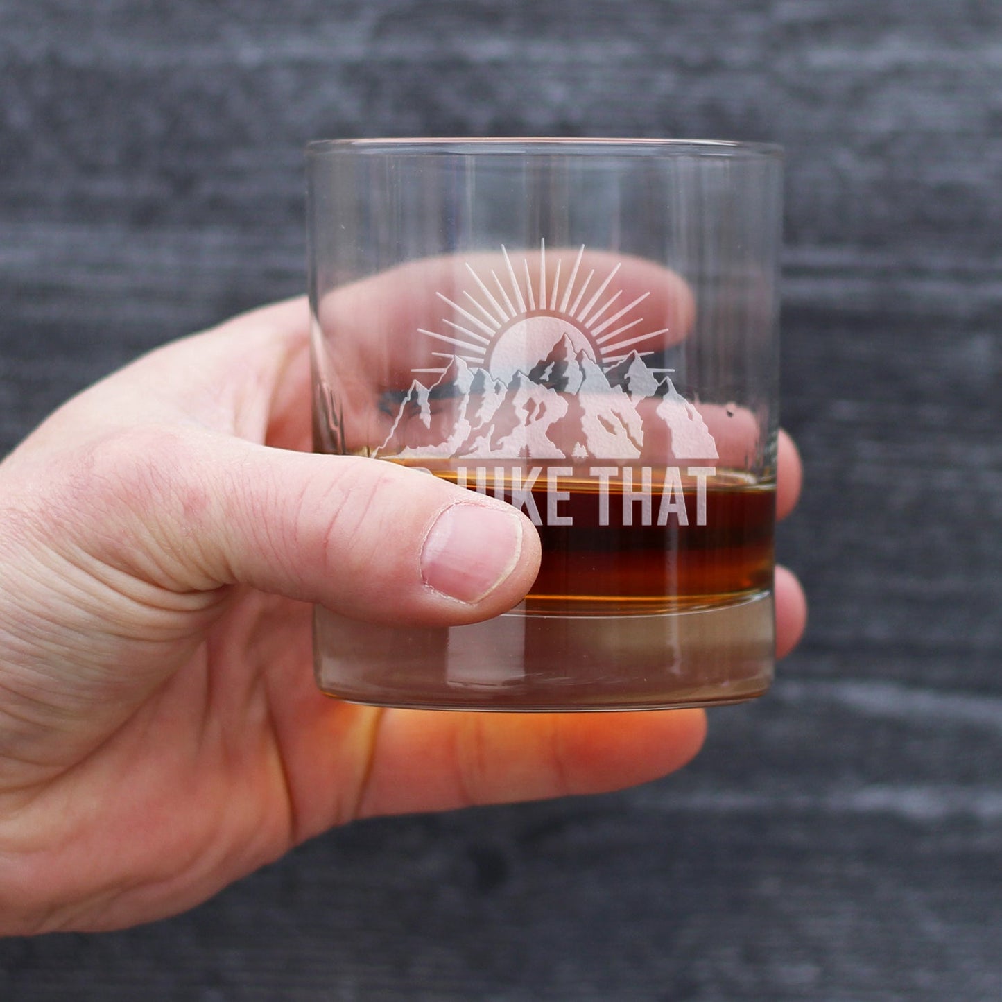 I'd Hike That - Whiskey Rocks Glass - Cool Hiking Themed Decor and Gifts for Mountain Lovers - 10.25 Oz Glasses