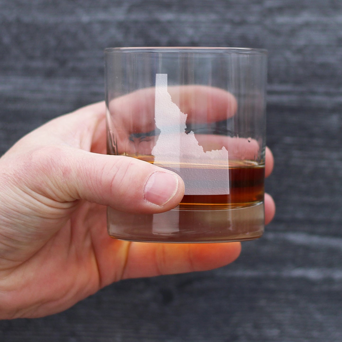Idaho State Outline Whiskey Rocks Glass - State Themed Drinking Decor and Gifts for Idahoan Women & Men - 10.25 Oz Whisky Tumbler Glasses
