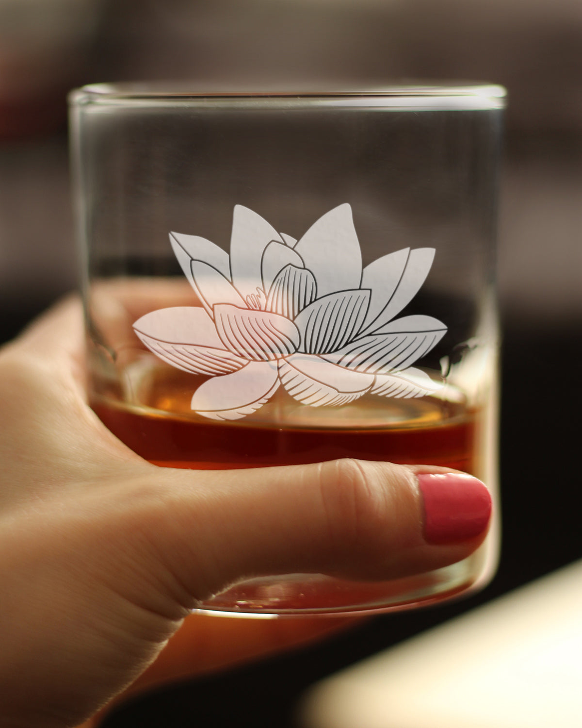 Lotus Flower - 10 Ounce Rocks Glass