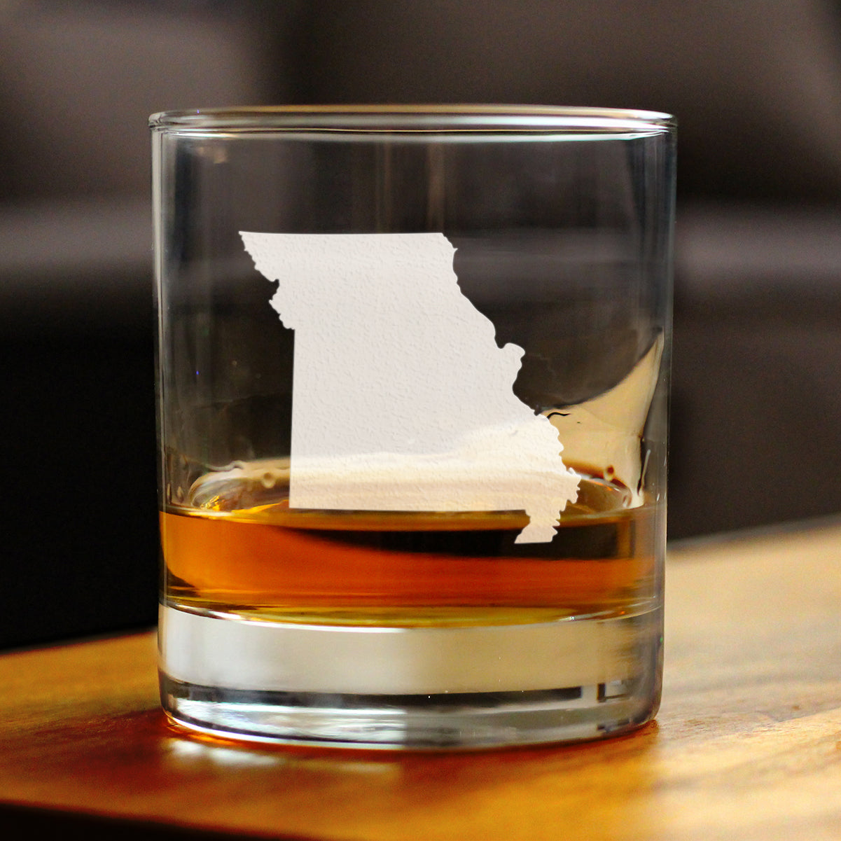 Missouri State Outline Whiskey Rocks Glass - State Themed Drinking Decor and Gifts for Missourian Women & Men - 10.25 Oz Whisky Tumbler Glasses