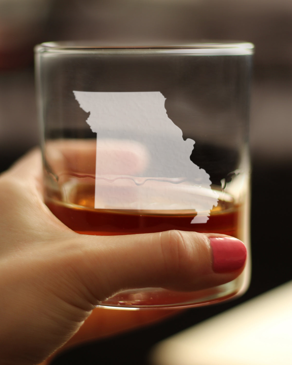 Missouri State Outline Whiskey Rocks Glass - State Themed Drinking Decor and Gifts for Missourian Women & Men - 10.25 Oz Whisky Tumbler Glasses